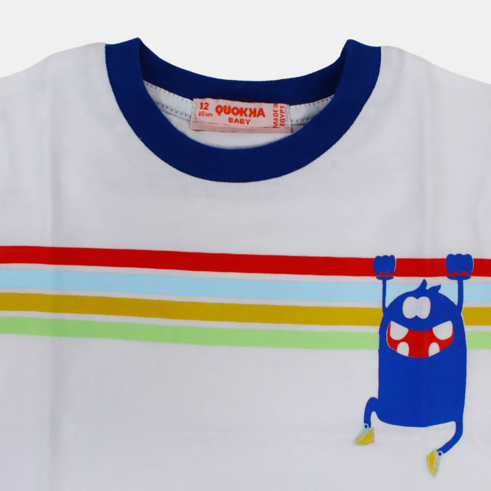 T-shirt en coton à manches courtes pour bébé garçon avec un design amusant