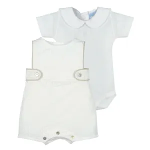 Ensemble de Barboteuse Crème pour Bébé Garçon