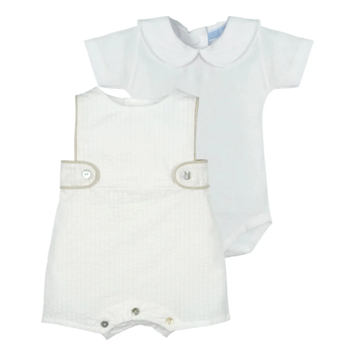 Ensemble de Barboteuse Crème pour Bébé Garçon