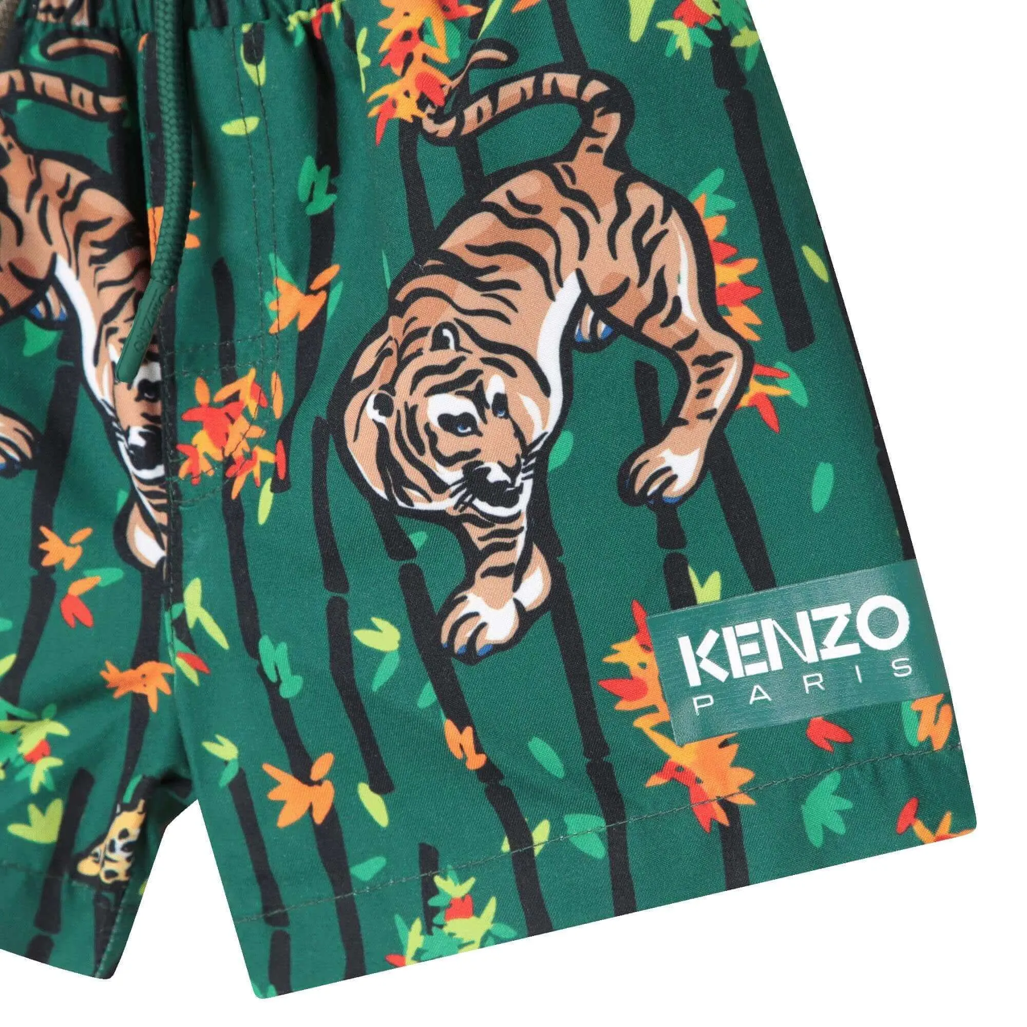 Short de Bain Bébé Garçon Tigre en Bambou Vert