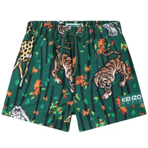 Short de Bain Bébé Garçon Tigre en Bambou Vert
