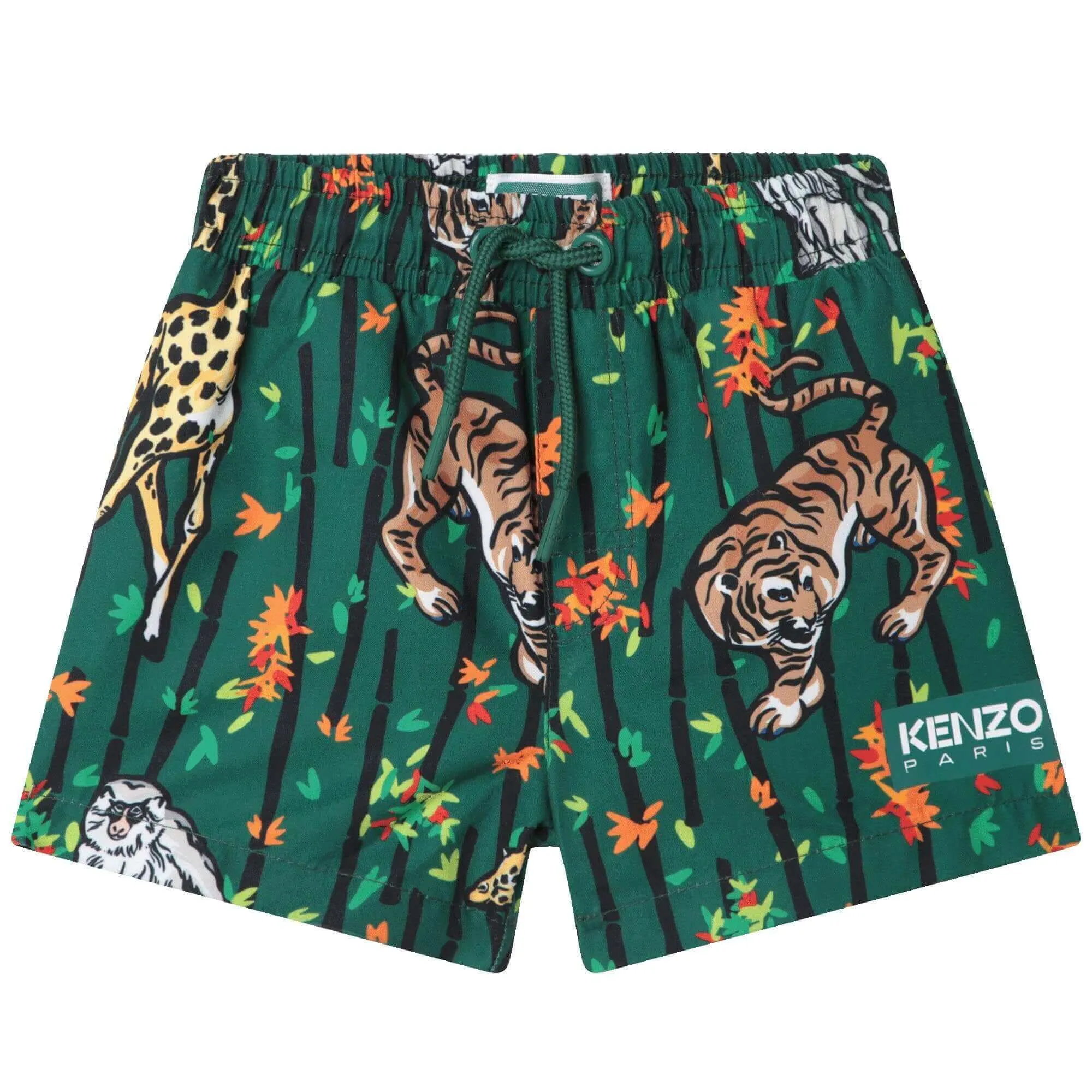 Short de Bain Bébé Garçon Tigre en Bambou Vert