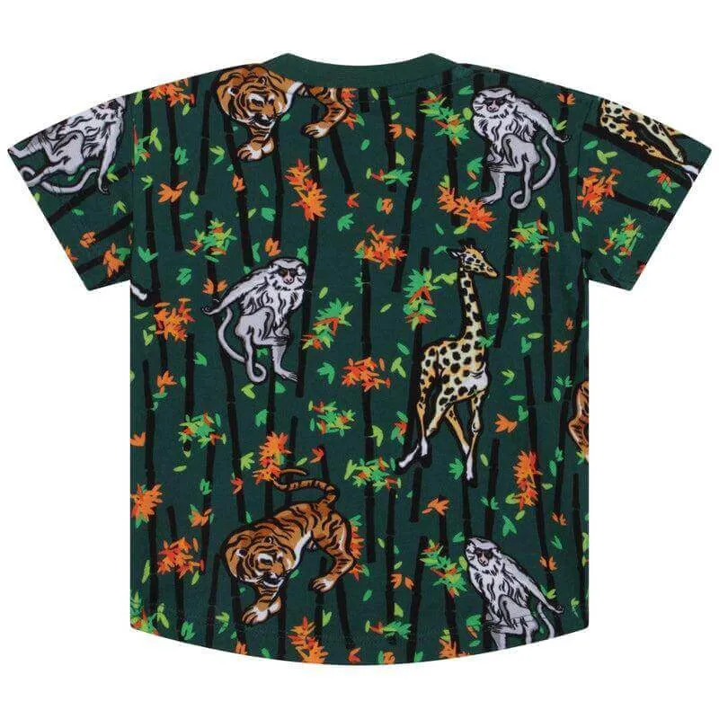 T-shirt Tigre en Coton et Bambou Vert pour Bébé Garçon