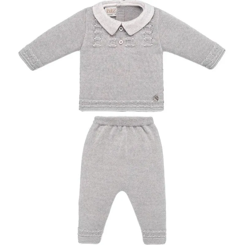 Ensemble tricoté gris 'Perseo' pour bébé garçon