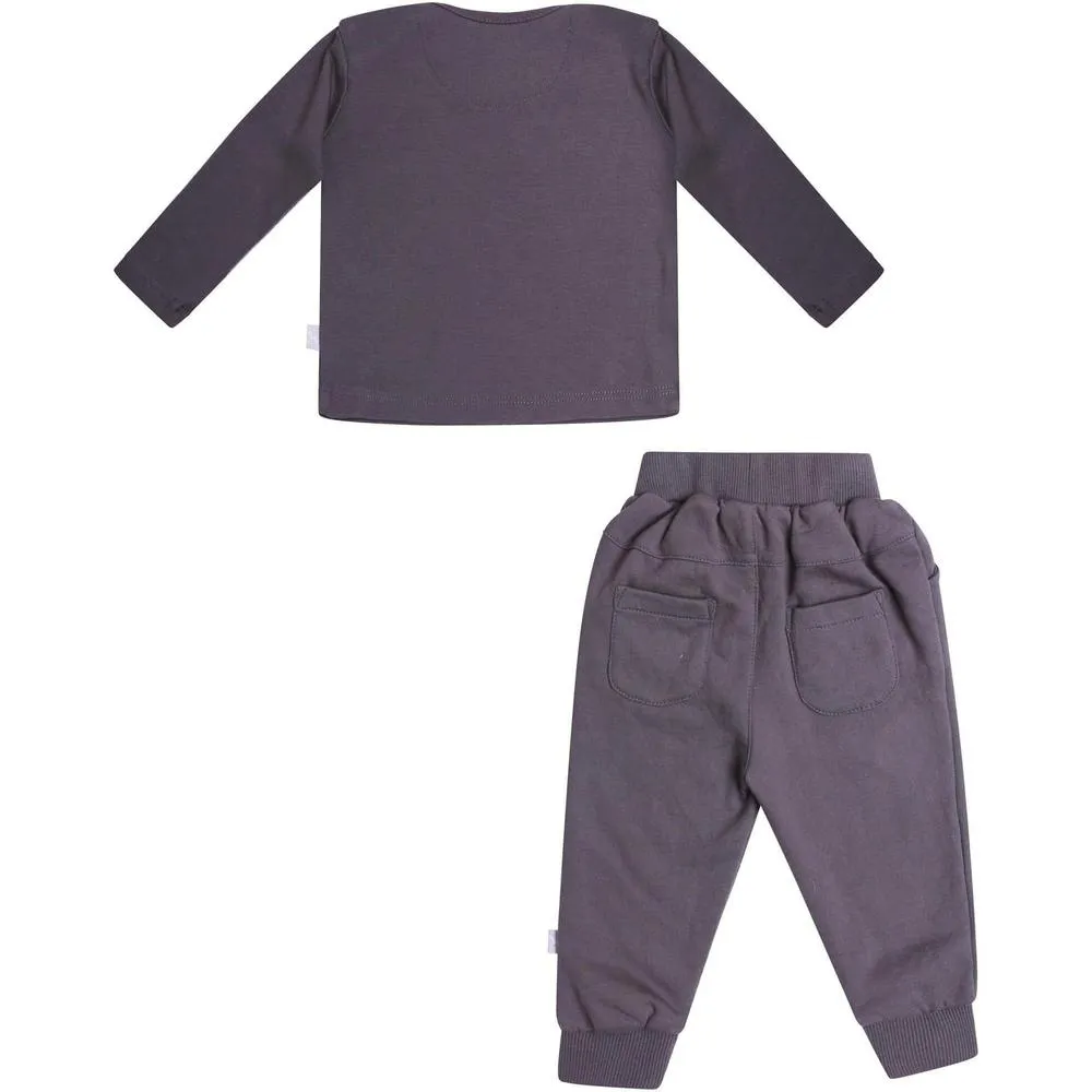 Haut et Pantalon Doudou Ours Polaire Gris pour Bébé Garçon