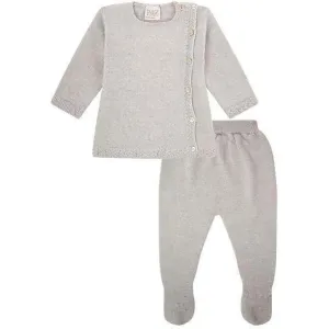 Ensemble tricoté trois pièces gris pour bébé garçon