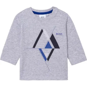 T-shirt à manches longues gris triangle pour bébé garçon