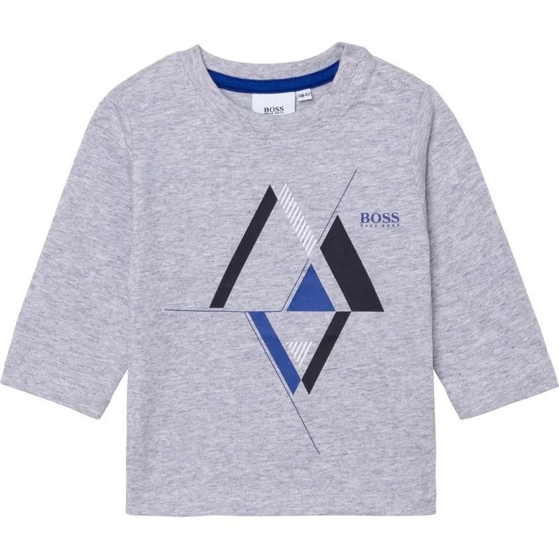 T-shirt à manches longues gris triangle pour bébé garçon