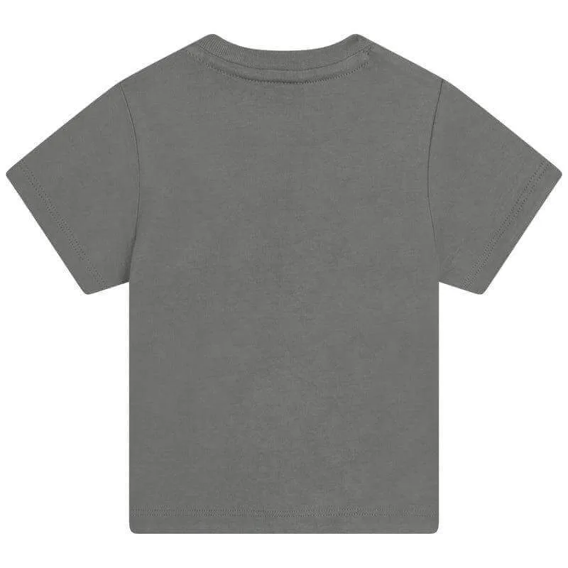 T-shirt à manches courtes avec logo kaki pour bébé garçon