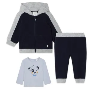 Ensemble de survêtement bébé garçon en 3 pièces bleu marine