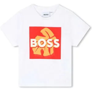 T-shirt pour garçons avec impression de logo feuille orange