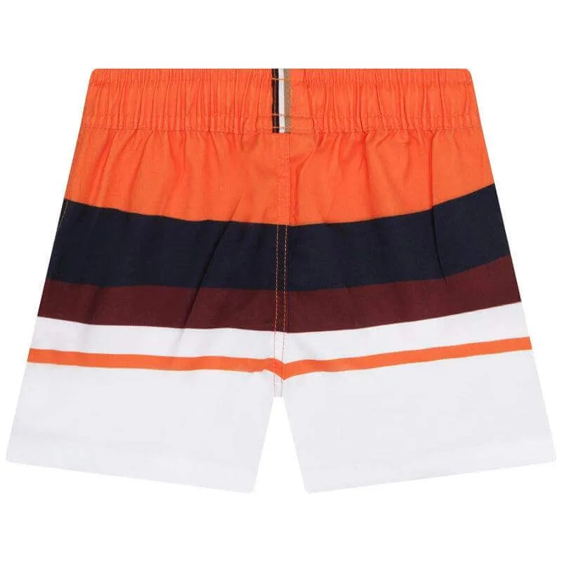 Short de bain pour garçons avec logo orange