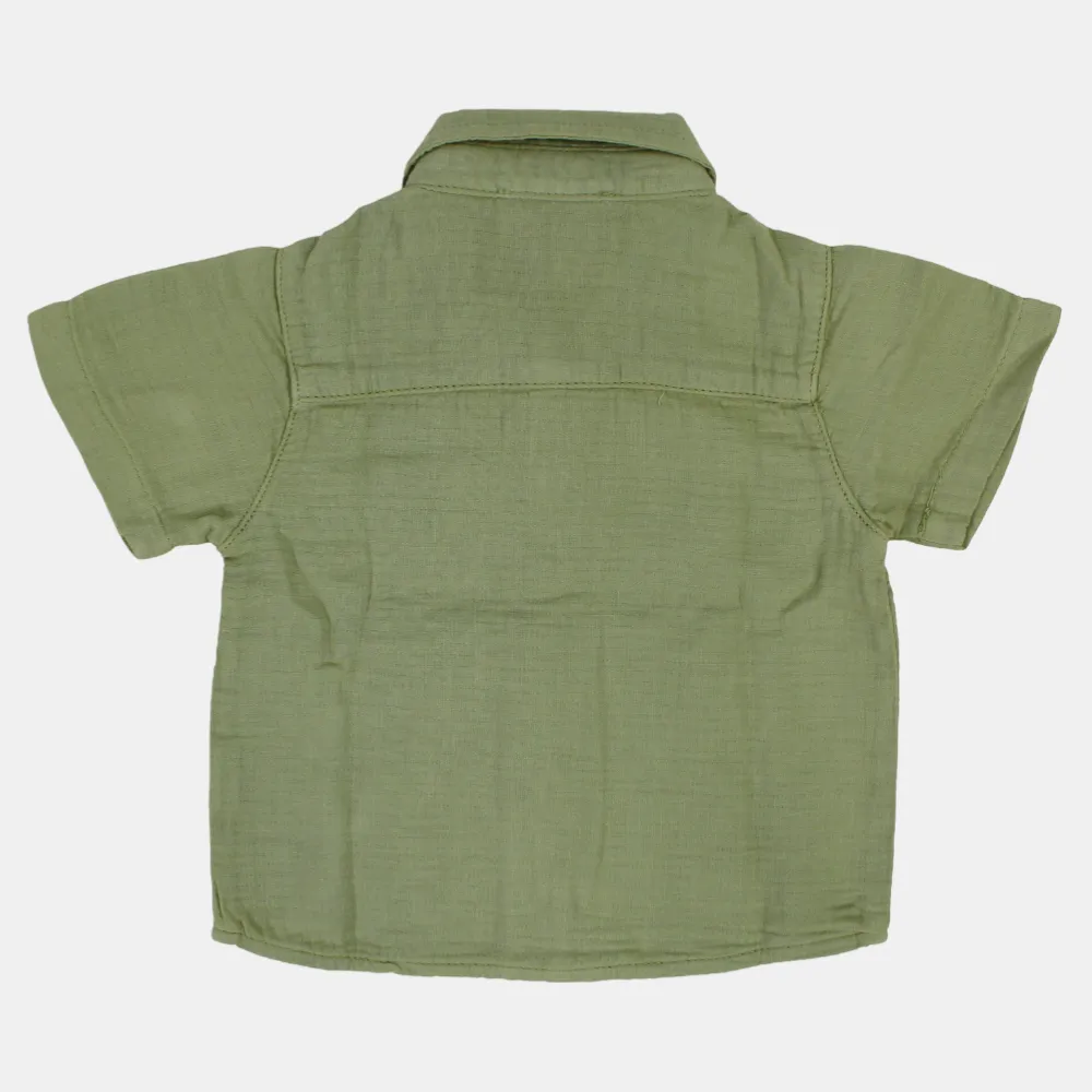 Chemise en coton uni pour bébé garçon