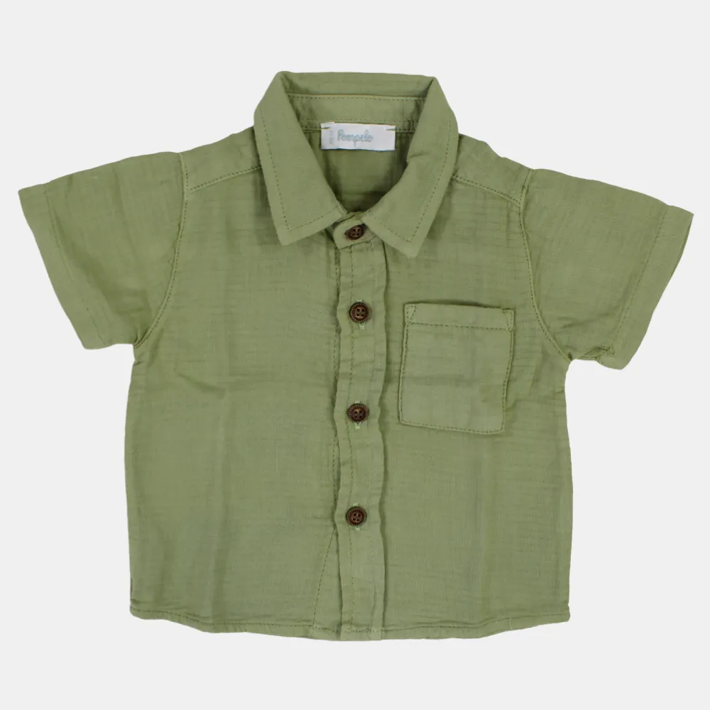 Chemise en coton uni pour bébé garçon