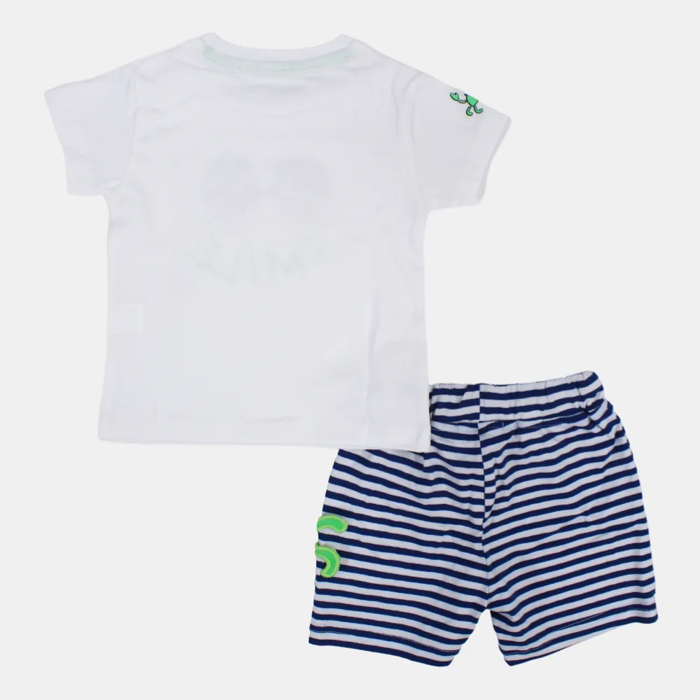 Ensemble 2 pièces en coton à manches courtes pour bébé garçon – Design amusant
