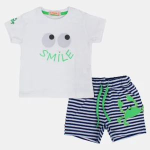 Ensemble 2 pièces en coton à manches courtes pour bébé garçon – Design amusant