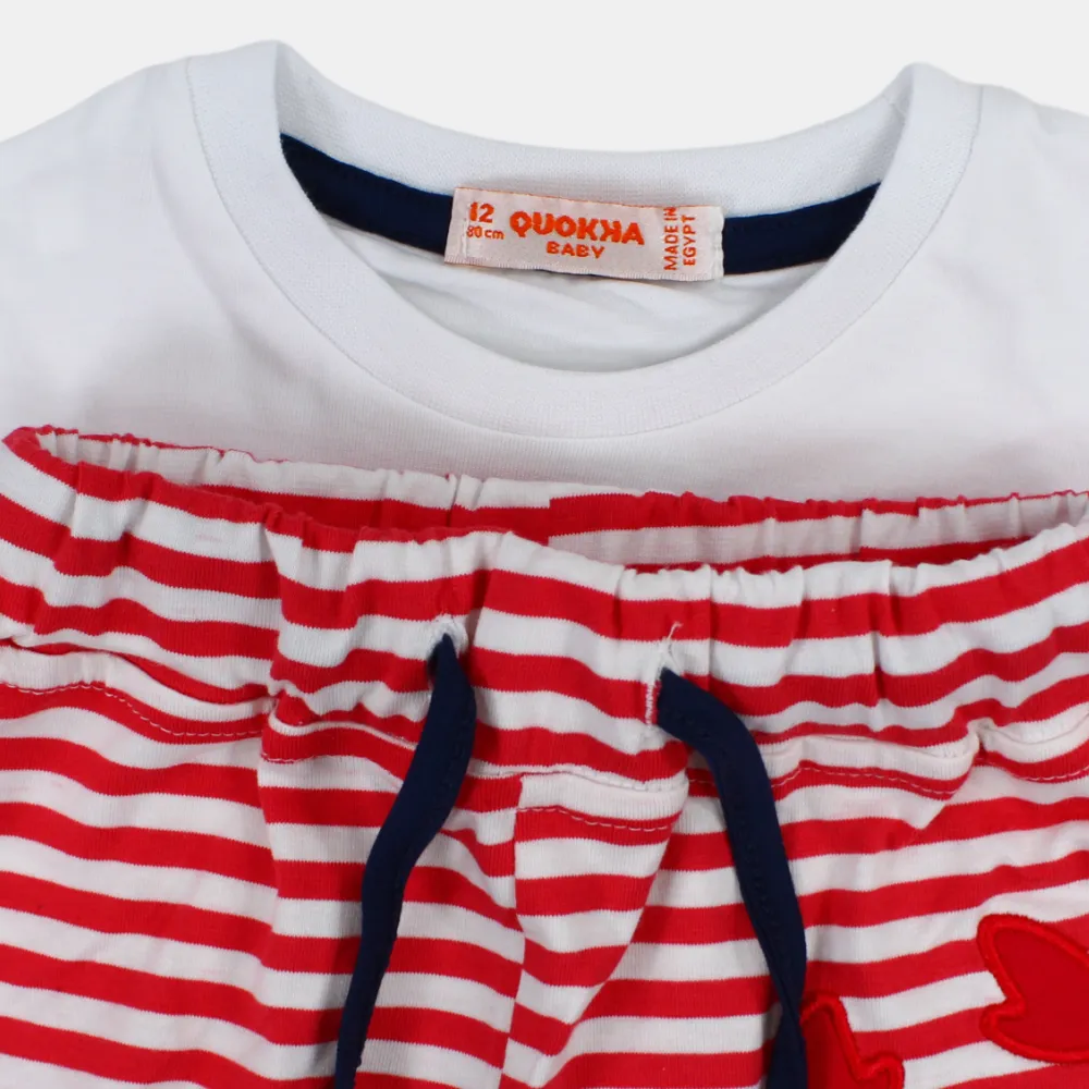 Ensemble 2 pièces en coton à manches courtes pour bébé garçon – Design amusant