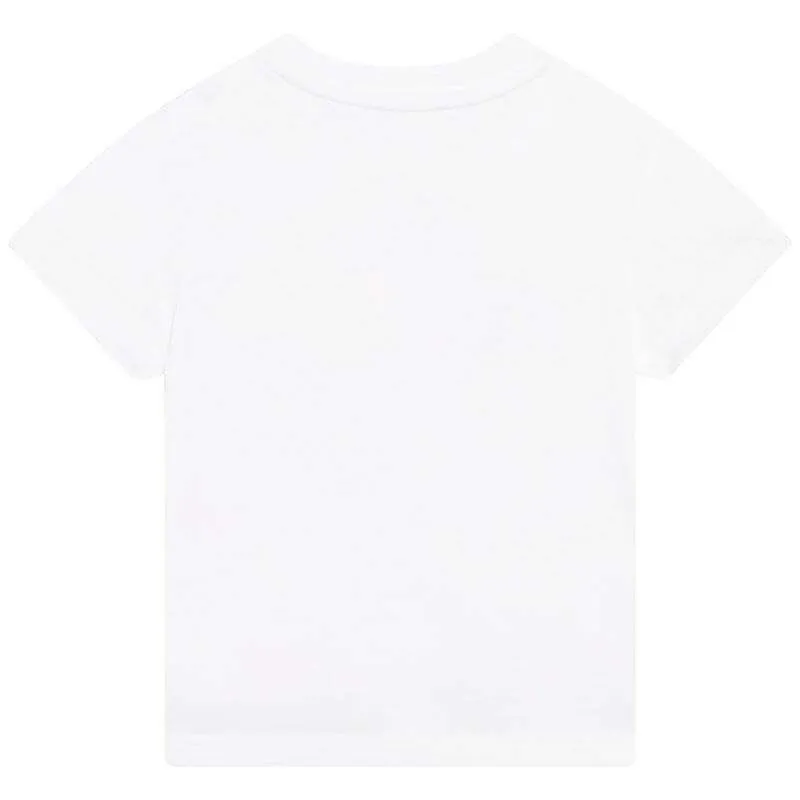 T-shirt en coton blanc pour bébé garçon avec logo