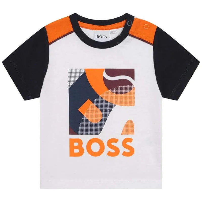 T-shirt en coton blanc à manches courtes pour bébé garçon