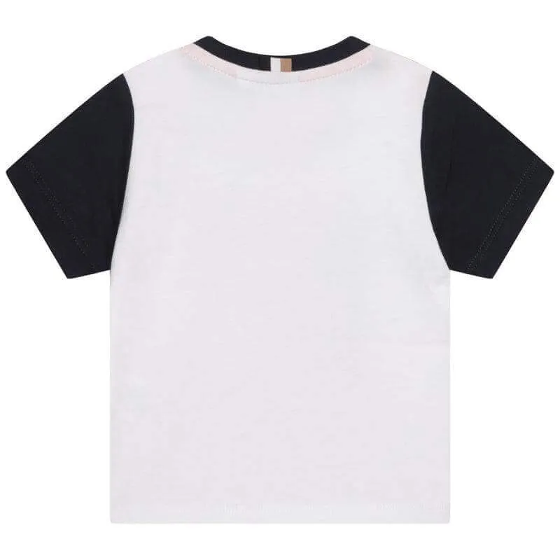 T-shirt en coton blanc à manches courtes pour bébé garçon