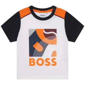 T-shirt en coton blanc à manches courtes pour bébé garçon