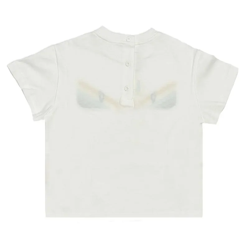 T-shirt blanc pour bébé garçon avec yeux