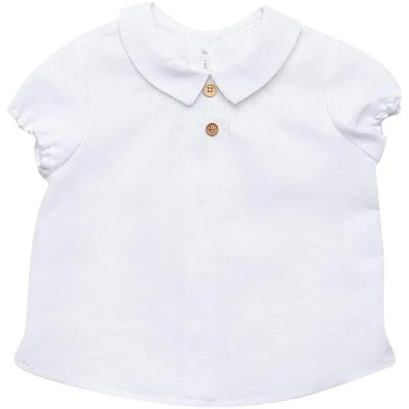 Chemise en lin blanc pour bébé garçon