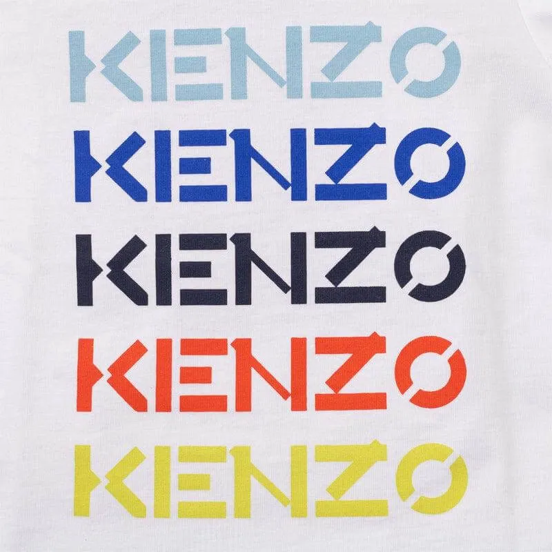 T-shirt pour bébé garçon blanc avec logo multicolore
