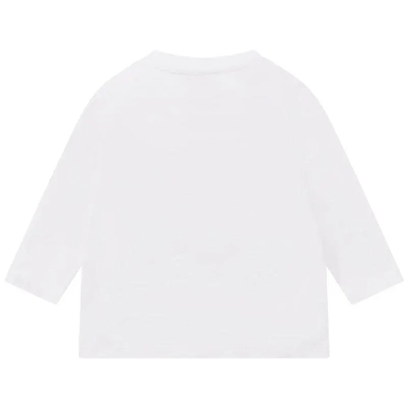 T-shirt pour bébé garçon blanc avec logo multicolore