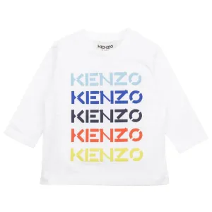 T-shirt pour bébé garçon blanc avec logo multicolore