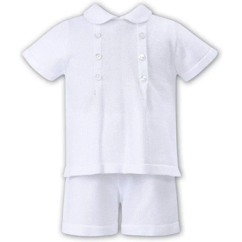 Ensemble court bio blanc pour bébé garçon