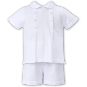 Ensemble court bio blanc pour bébé garçon