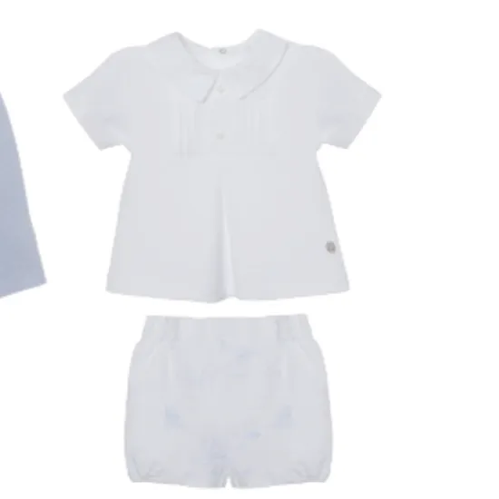 Ensemble court blanc pour bébé garçon