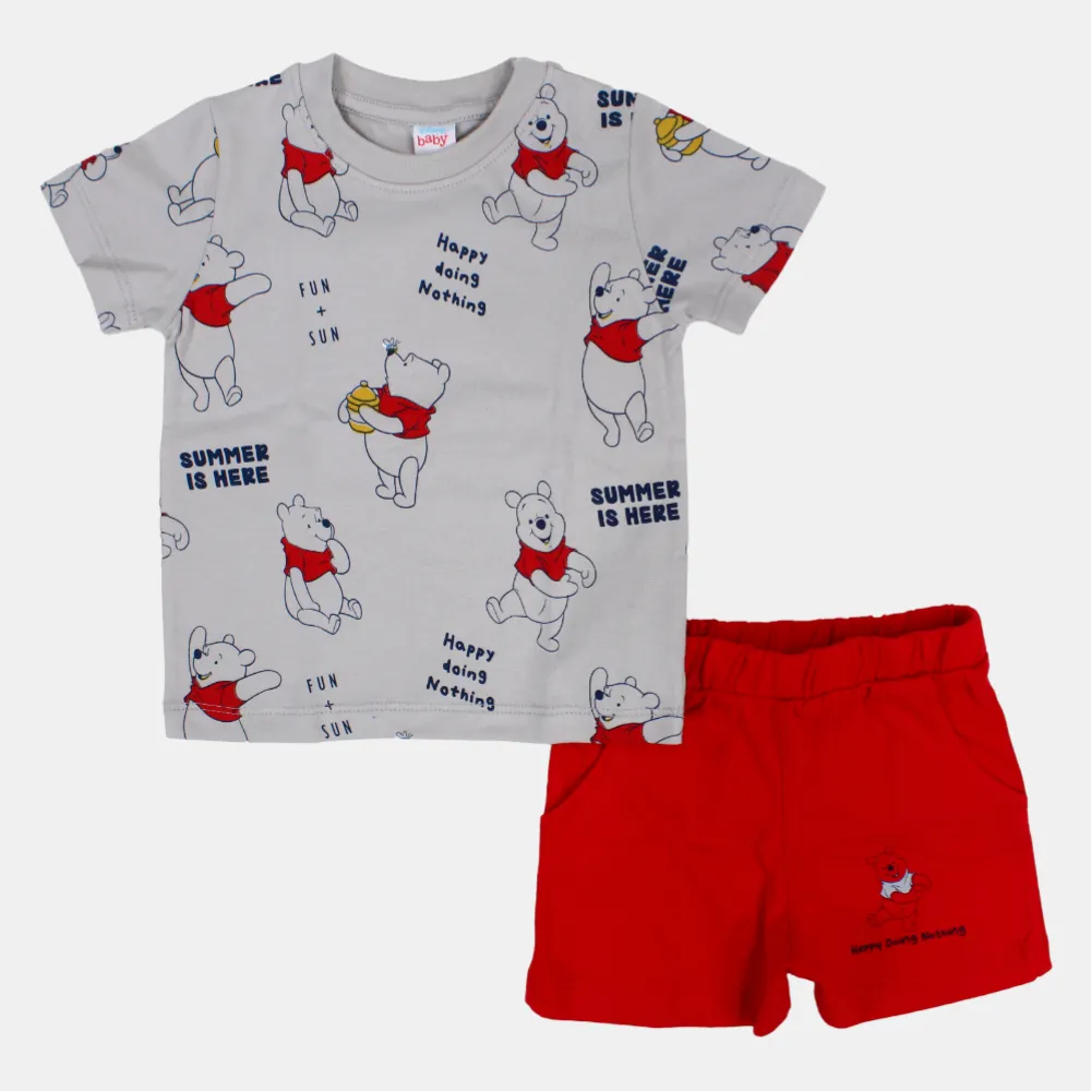 Pyjama en coton à manches courtes Winnie l'Ourson pour bébé garçon
