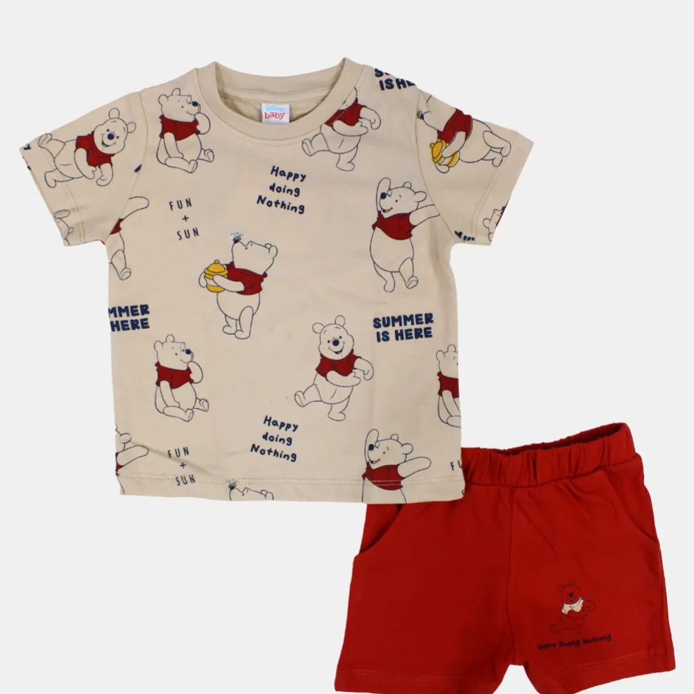 Pyjama en coton à manches courtes Winnie l'Ourson pour bébé garçon