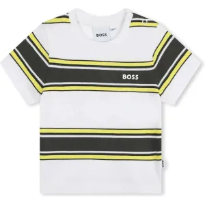 T-shirt à manches courtes rayé jaune et marine pour bébé garçon