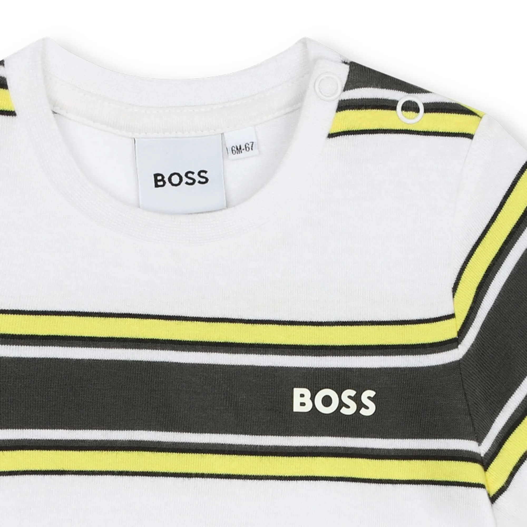 T-shirt à manches courtes rayé jaune et marine pour bébé garçon