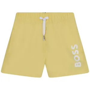 Short de bain pour garçons avec logo jaune