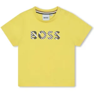 T-shirt à manches courtes jaune pour bébé garçon avec logo