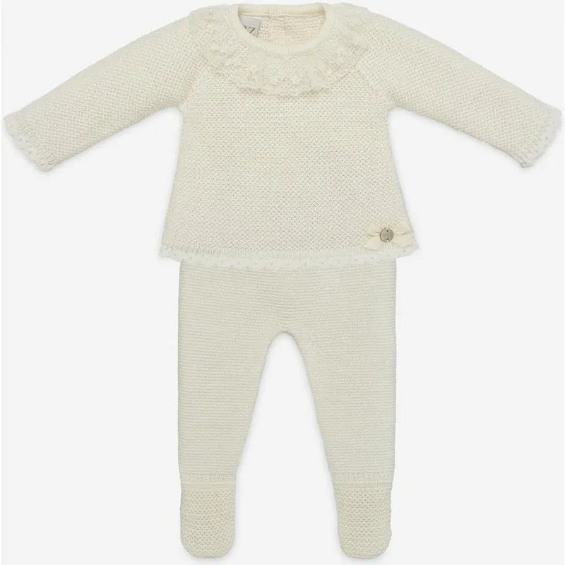 Ensemble en maille crème pour bébé
