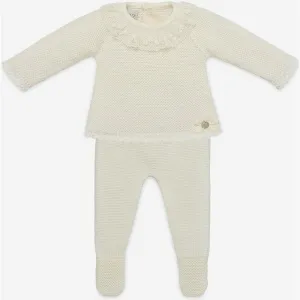 Ensemble en maille crème pour bébé