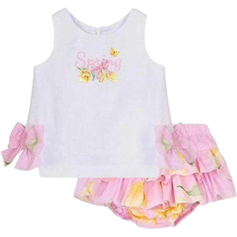 Ensemble de Culottes Florales 2 Pièces pour Bébé Fille