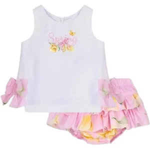 Ensemble de Culottes Florales 2 Pièces pour Bébé Fille