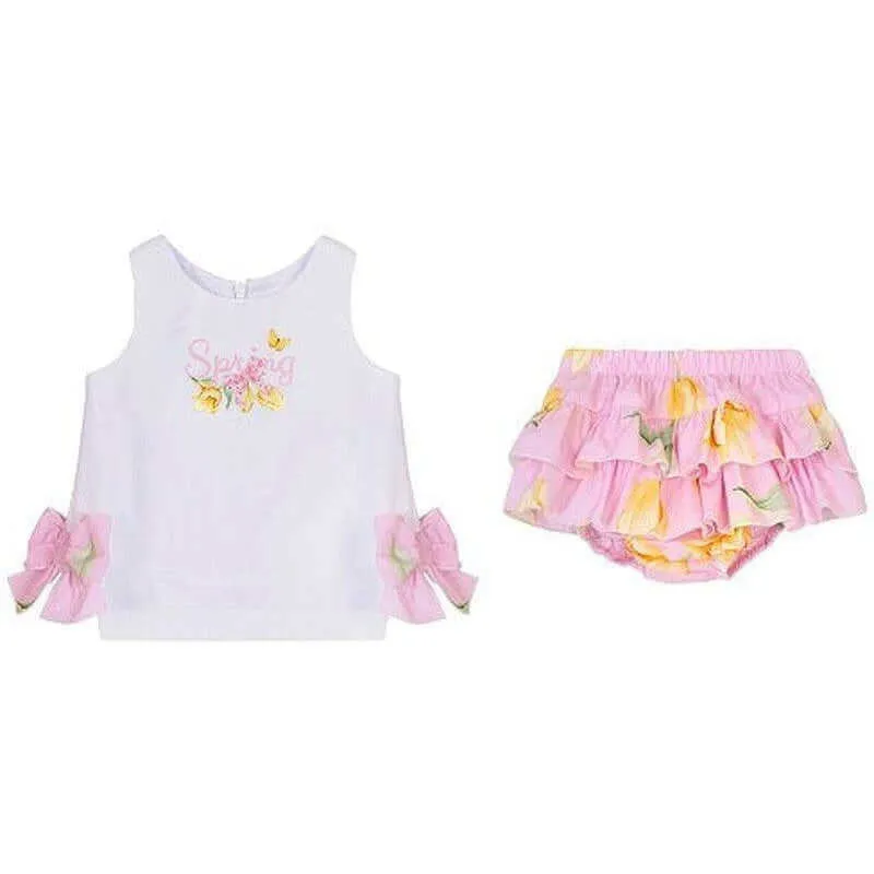 Ensemble de Culottes Florales 2 Pièces pour Bébé Fille