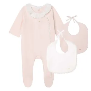 Ensemble Grenouillère et Bavoir pour Fille
