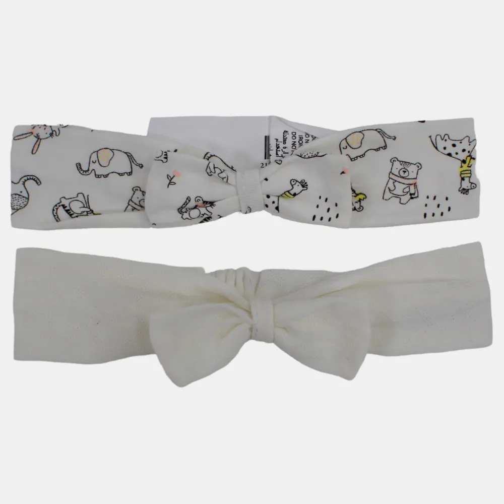 Bandanas en coton pour bébé fille – Lot de 2 (Thème animal)