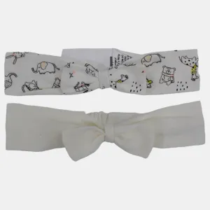 Bandanas en coton pour bébé fille – Lot de 2 (Thème animal)