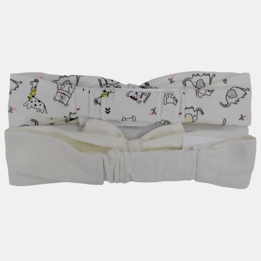 Bandanas en coton pour bébé fille – Lot de 2 (Thème animal)