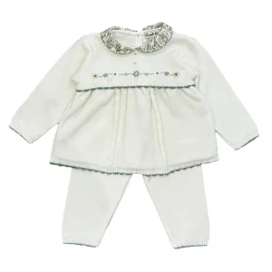 Ensemble en maille crème pour bébé fille