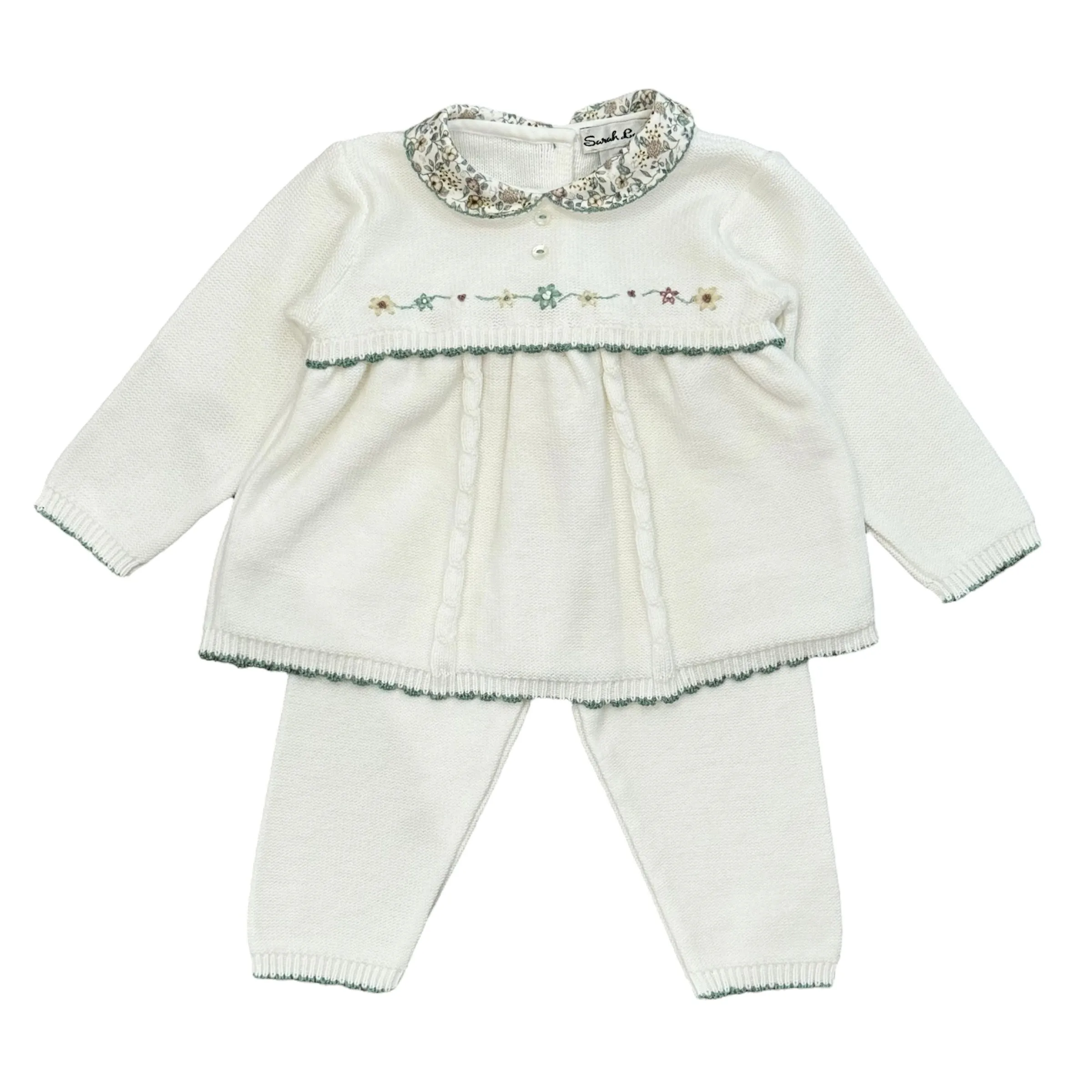 Ensemble en maille crème pour bébé fille